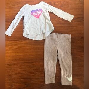 Nike Kids Long Sleeve Shirt and Leggings Set Size 2T
